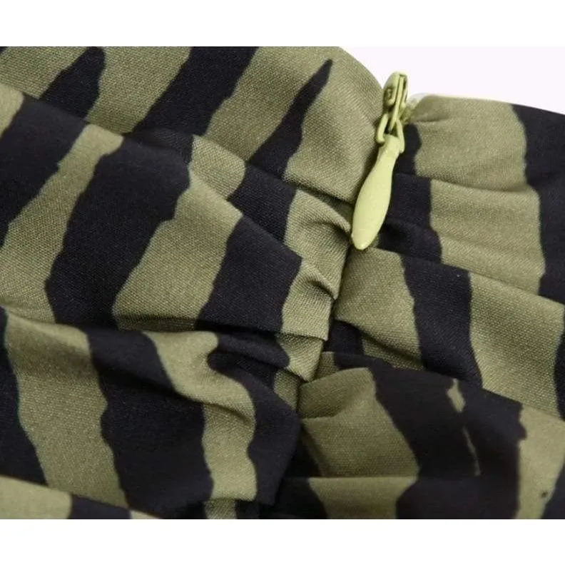 Animal Pleated Ruffle Skirt