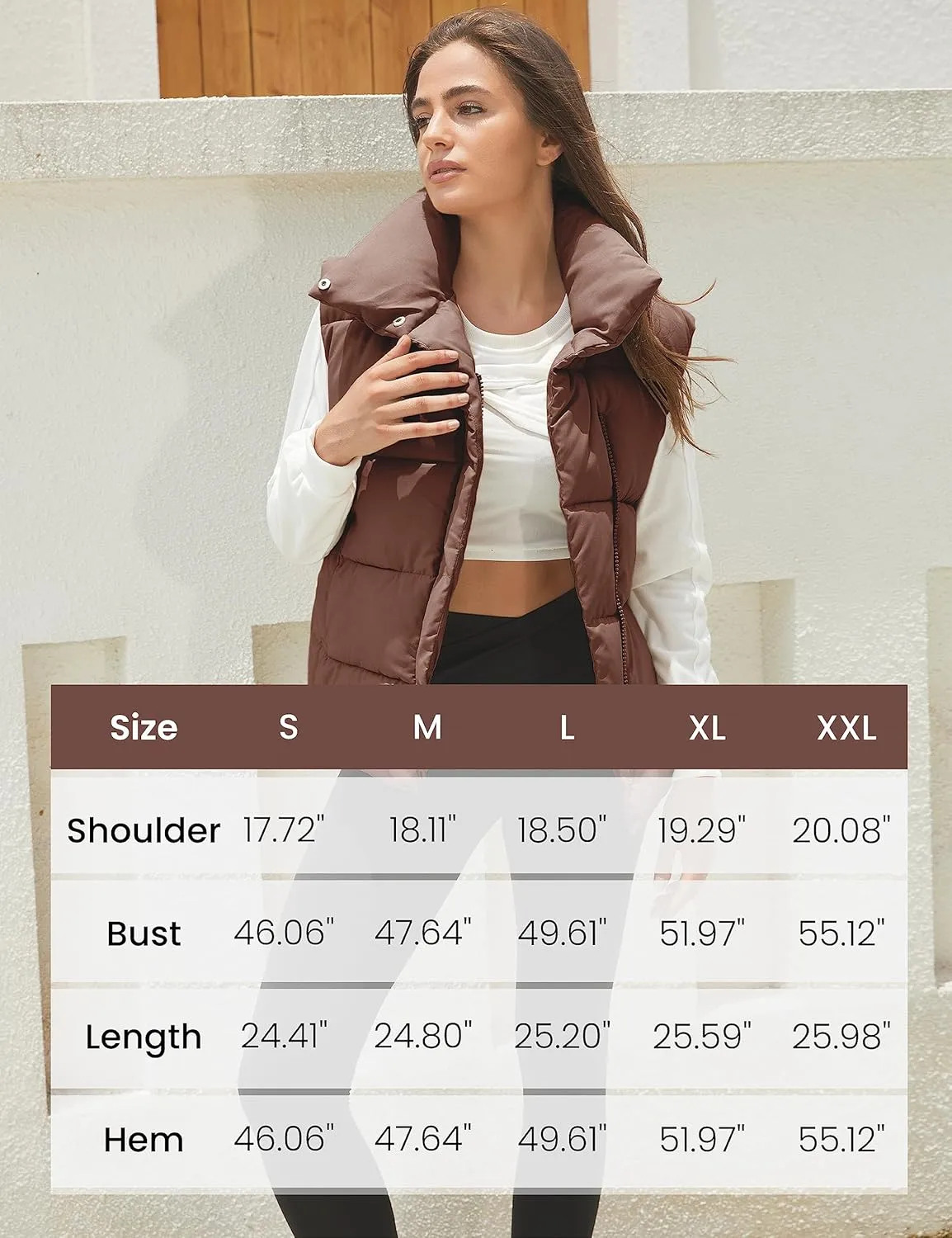 Athlisan Puffer Vest Women Zip Up Stand Collar Sleeveless Padded Gilet Jacket