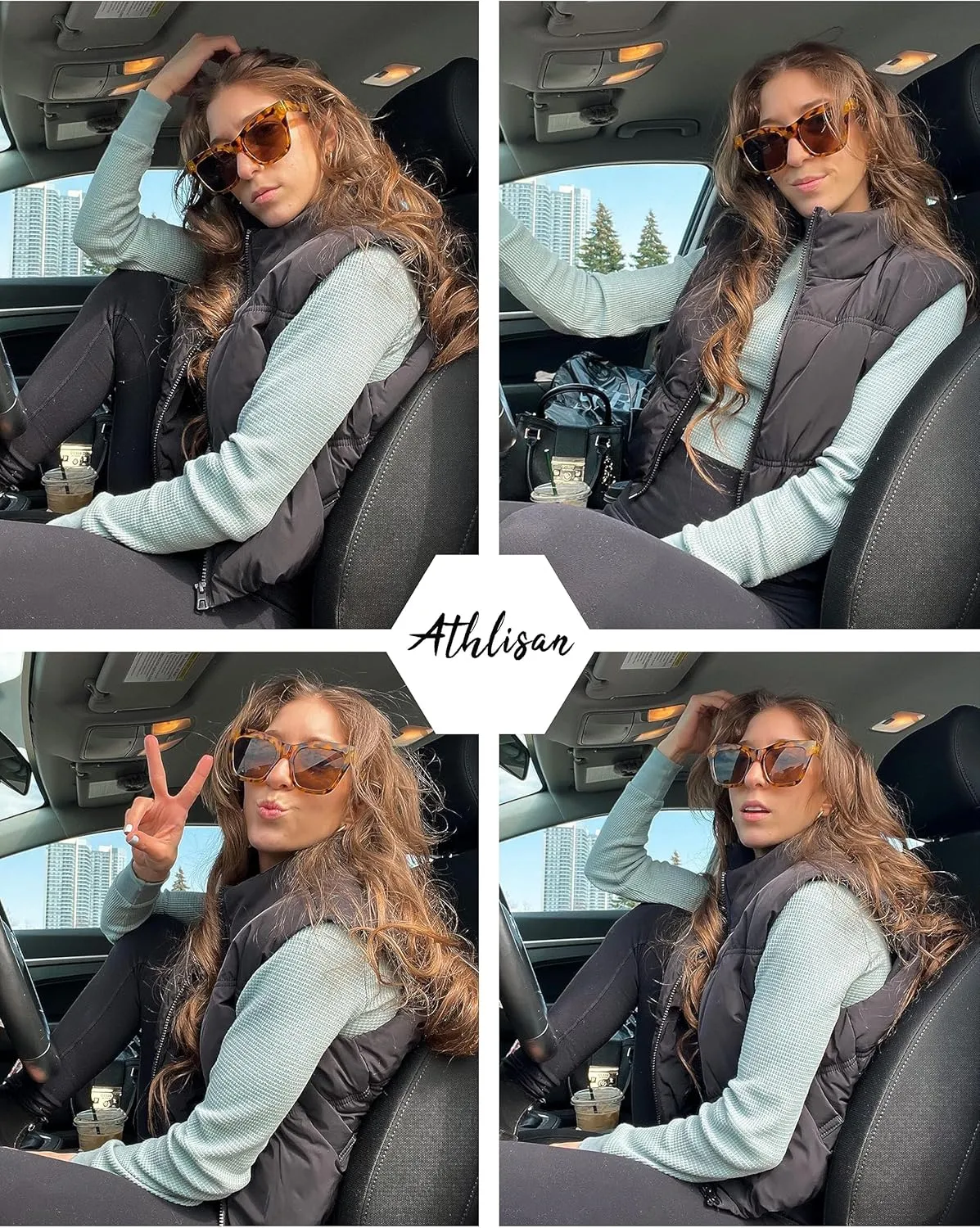 Athlisan Womens Cropped Puffer Vest Zip Up Stand Collar Lightweight Sleeveless Padded Gilet with Pockets