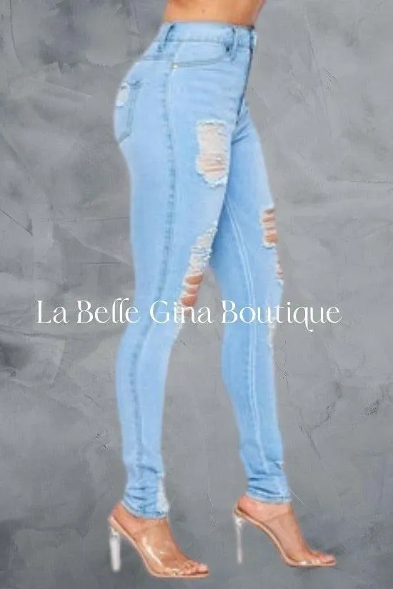 BENITA distressed skinny jeans.