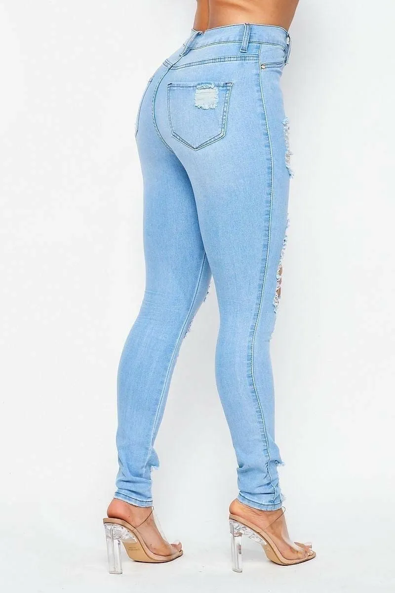 BENITA distressed skinny jeans.