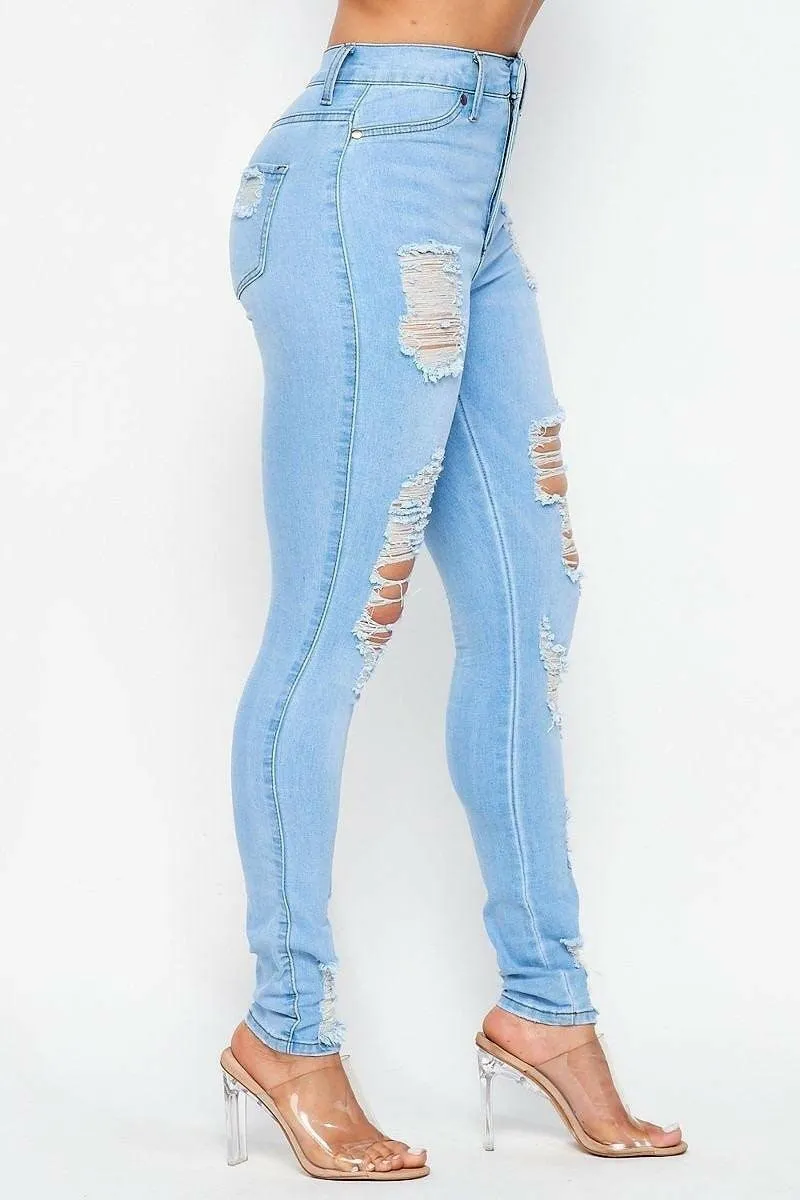 BENITA distressed skinny jeans.