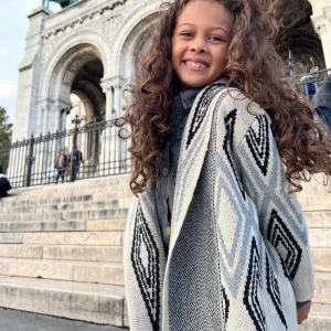 Black & Grey Chunky Knit Cardigan