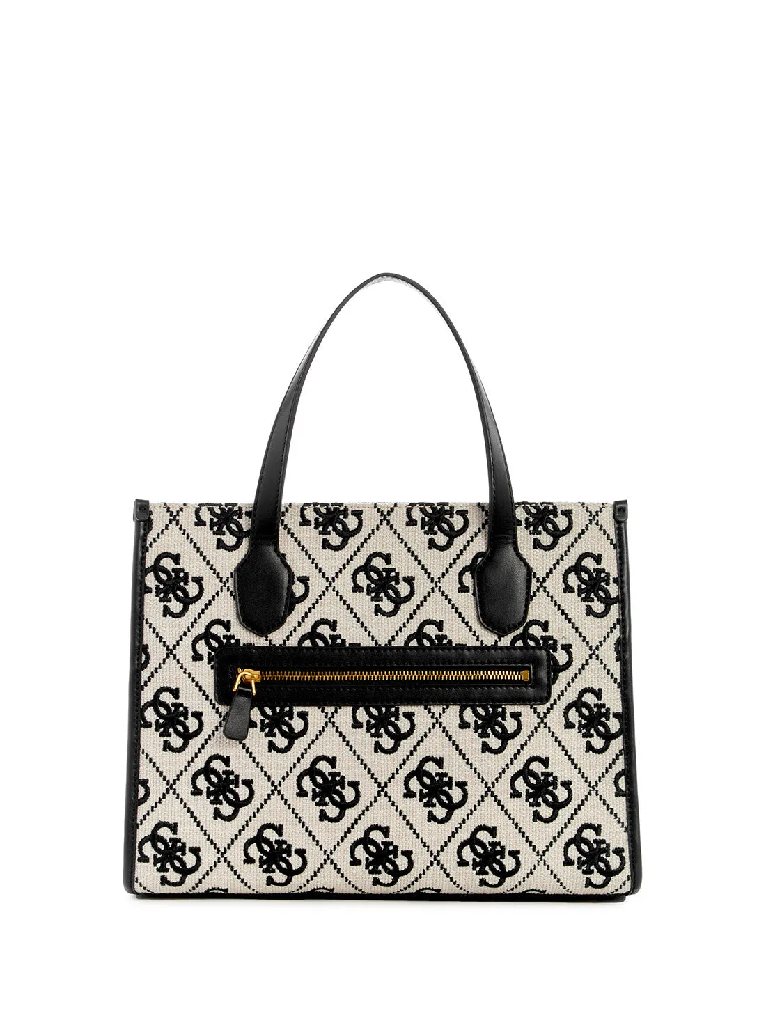 Black Logo Silvana Canvas Tote Bag