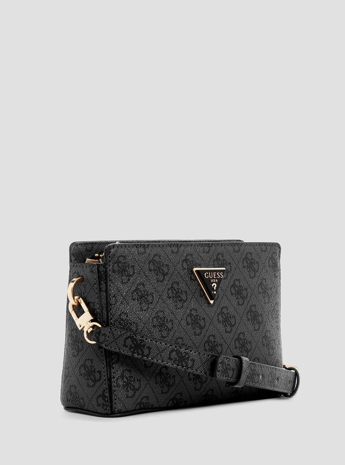 Black Meridian Crossbody Top Zip