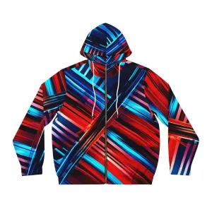 BlurRed Men's Full-Zip Hoodie