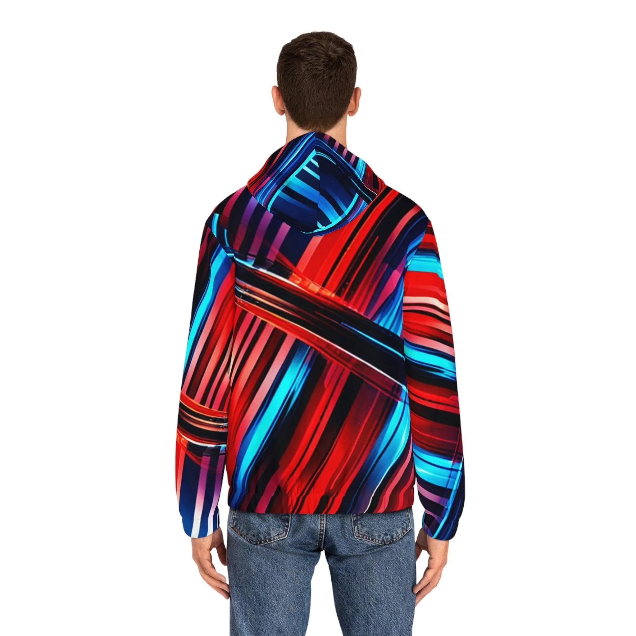 BlurRed Men's Full-Zip Hoodie