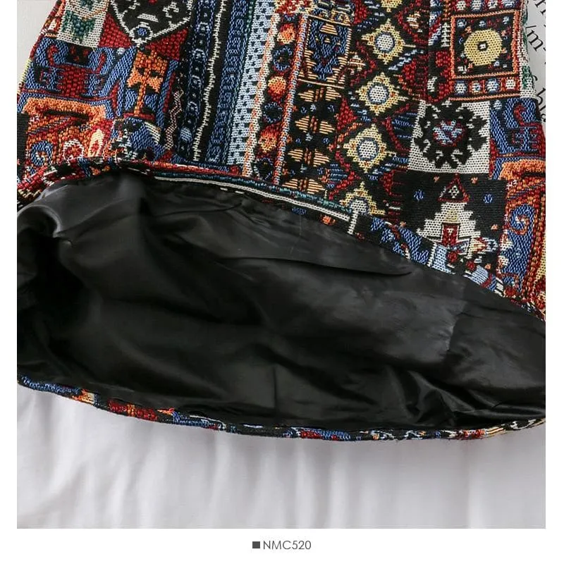 Bohemian Embroidery Mini Skirts