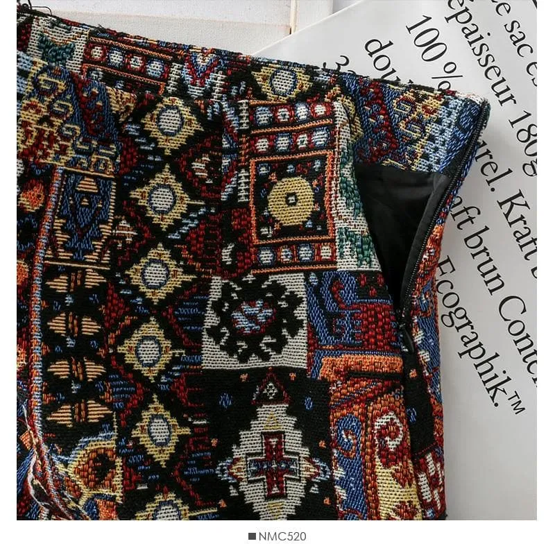 Bohemian Embroidery Mini Skirts
