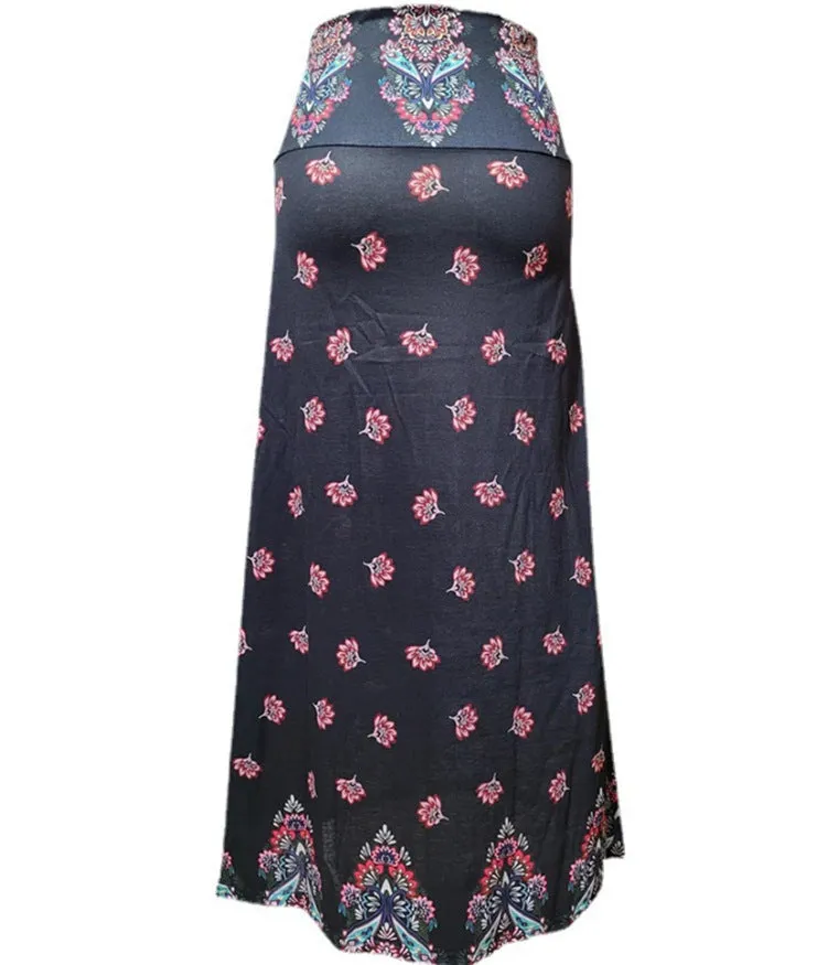 Bohemian Leopard Print A- Line High Waist Skirt