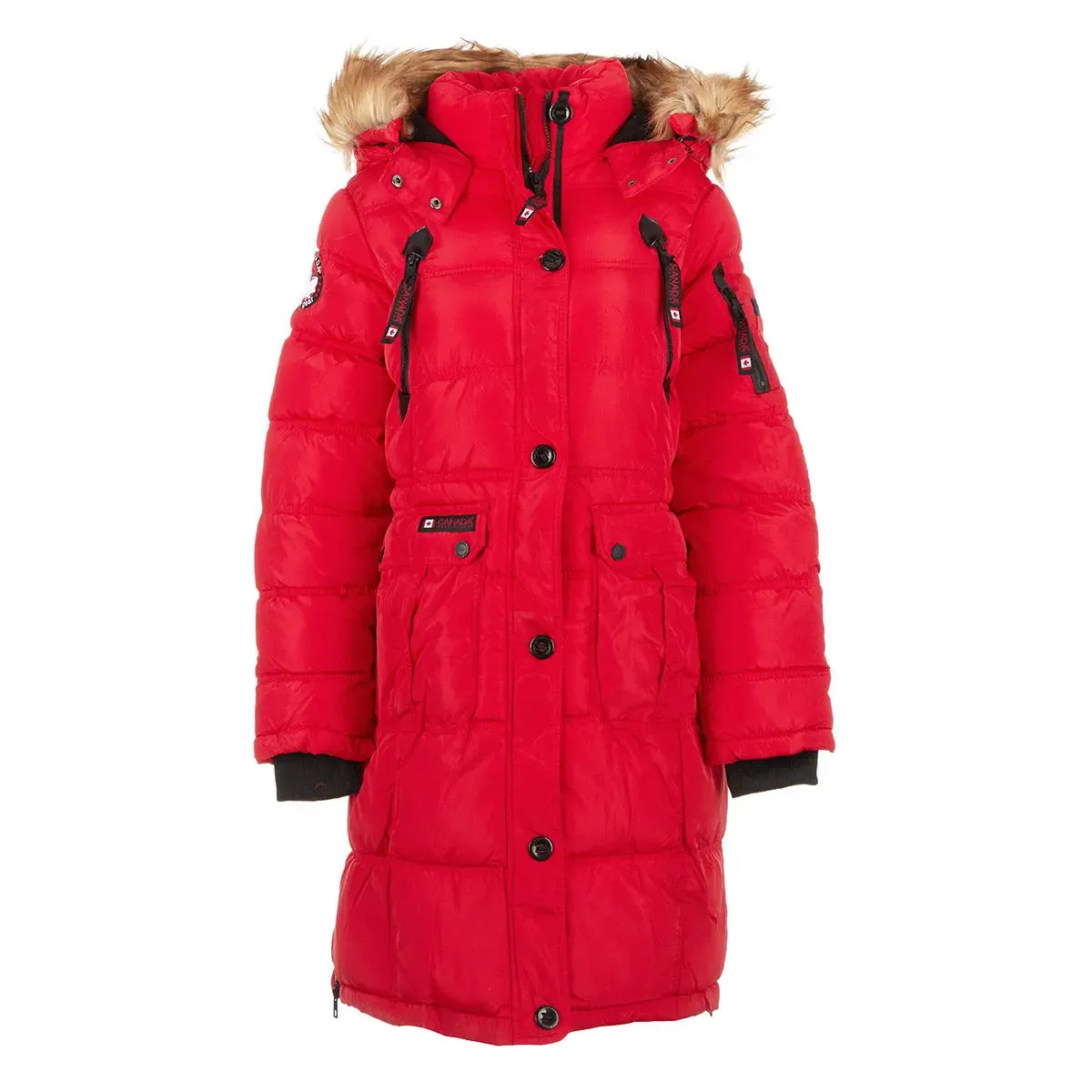 Canada Weather Gear Women's Long Puffer with Faux Fur and Sherpa Lined Hood