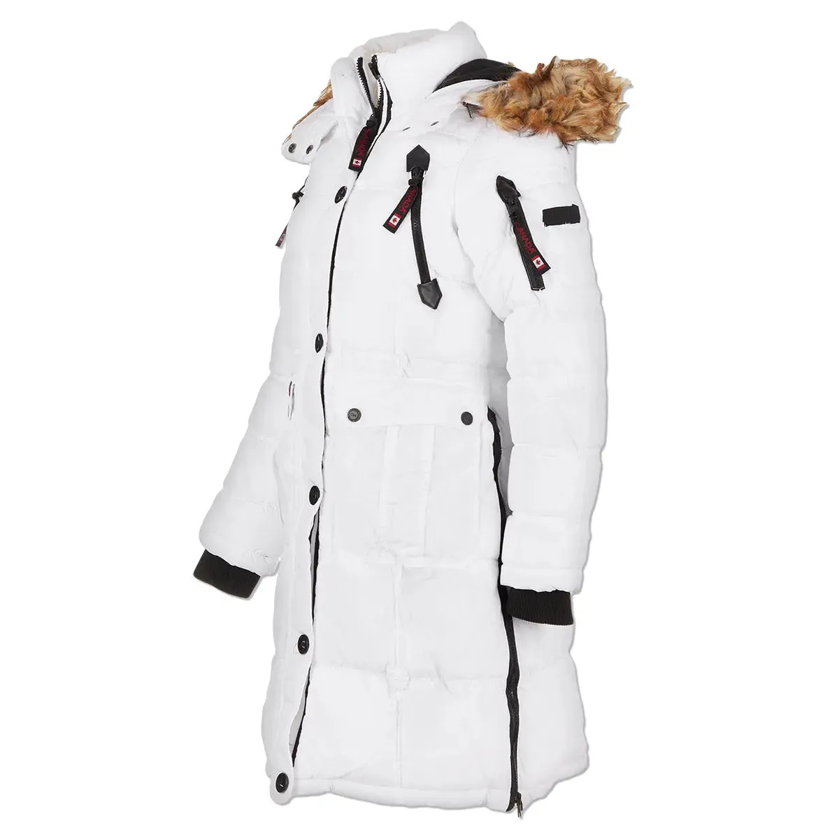 Canada Weather Gear Women's Long Puffer with Faux Fur and Sherpa Lined Hood