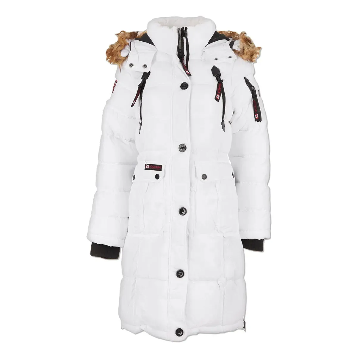 Canada Weather Gear Women's Long Puffer with Faux Fur and Sherpa Lined Hood