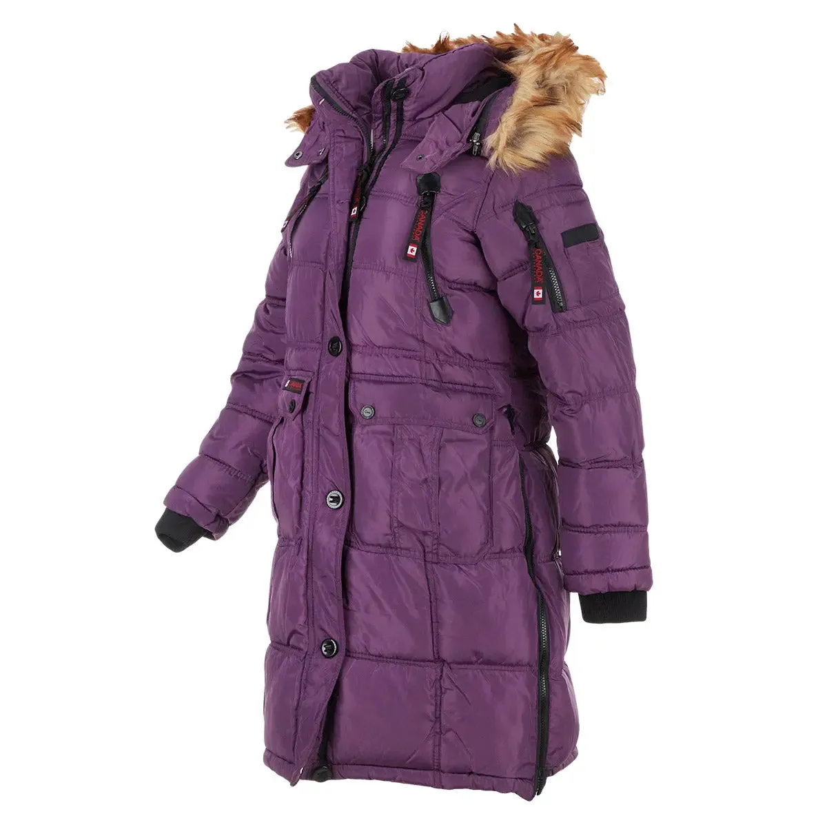 Canada Weather Gear Women's Long Puffer with Faux Fur and Sherpa Lined Hood