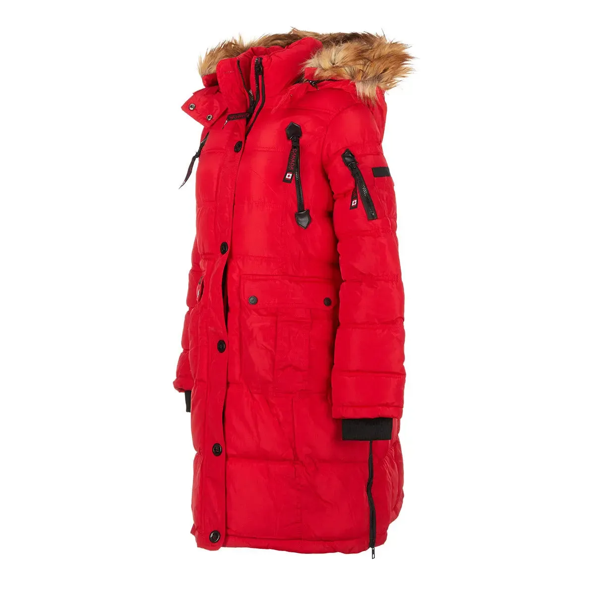 Canada Weather Gear Women's Long Puffer with Faux Fur and Sherpa Lined Hood