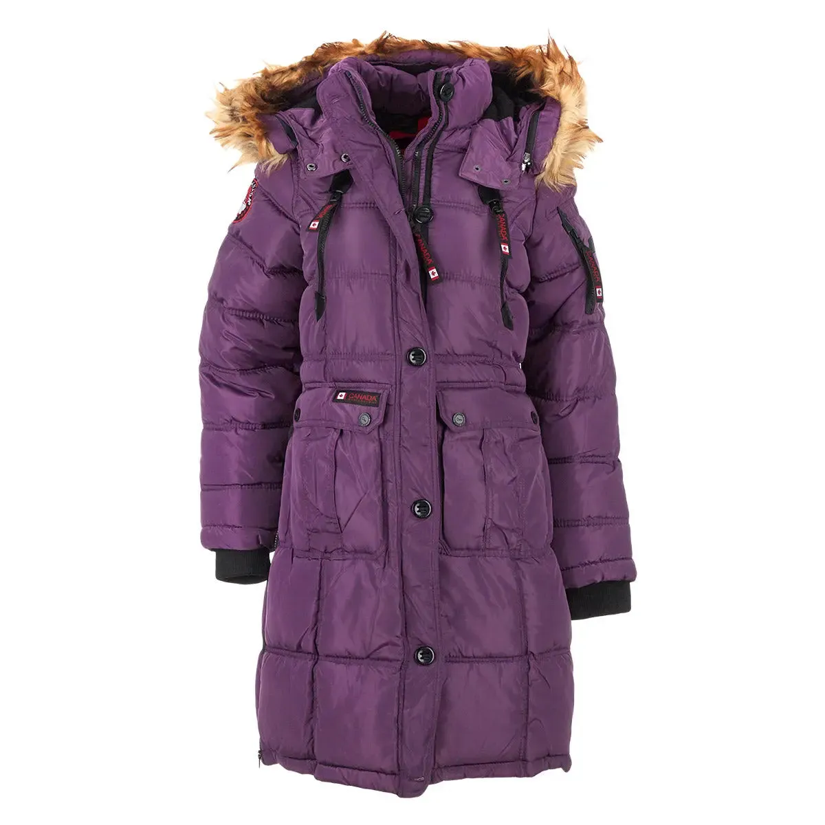 Canada Weather Gear Women's Long Puffer with Faux Fur and Sherpa Lined Hood