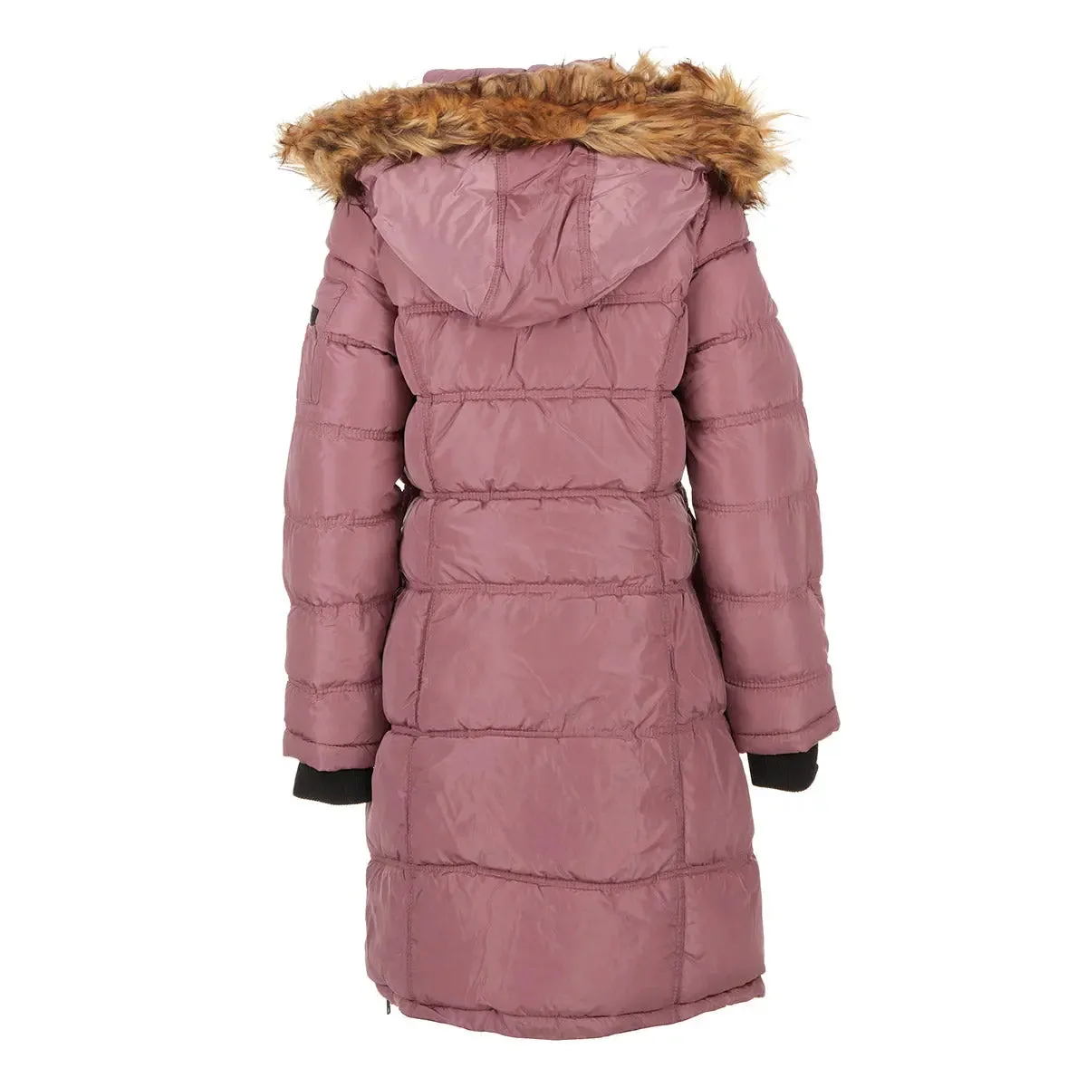 Canada Weather Gear Women's Long Puffer with Faux Fur and Sherpa Lined Hood