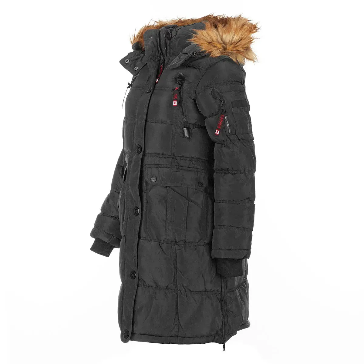 Canada Weather Gear Women's Long Puffer with Faux Fur and Sherpa Lined Hood