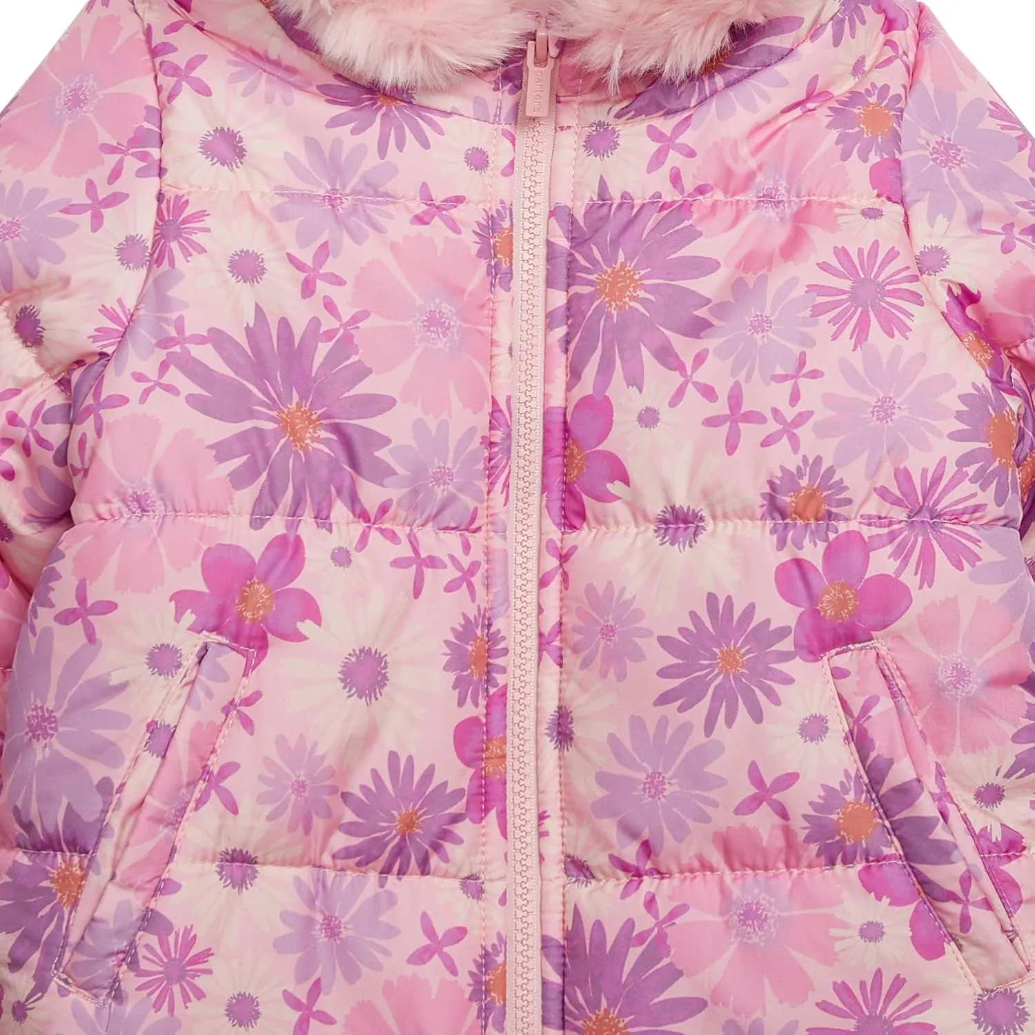 Carter's Baby Girls' 2-Piece Snowsuit Cozy Hooded Puffer Jacket and Ski Bib Set