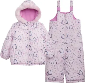 Carter's baby-girls Toddler & Big Girls' Insulated 2-piece Print Snowsuit and Bib Snow Pant Ski Set