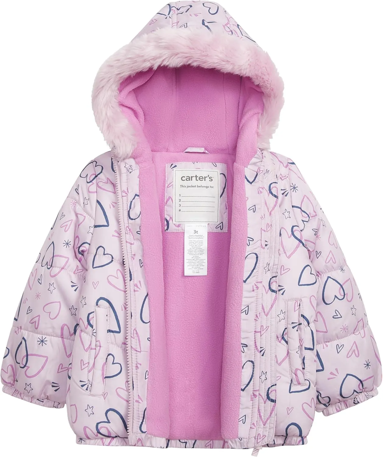 Carter's baby-girls Toddler & Big Girls' Insulated 2-piece Print Snowsuit and Bib Snow Pant Ski Set