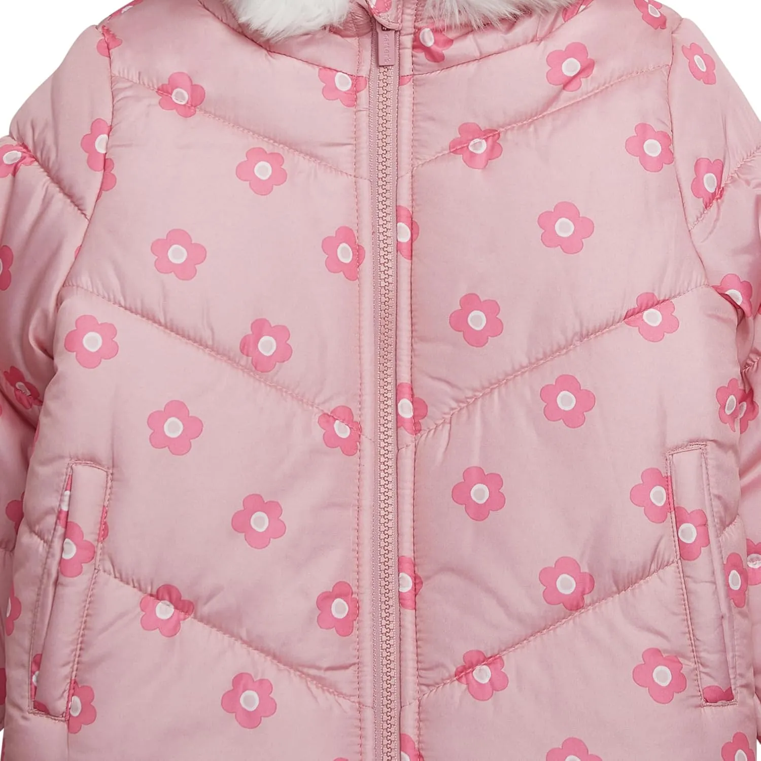 Carter's Girls' 2-Piece Snowsuit Cozy Hooded Puffer Jacket and Ski Bib Set