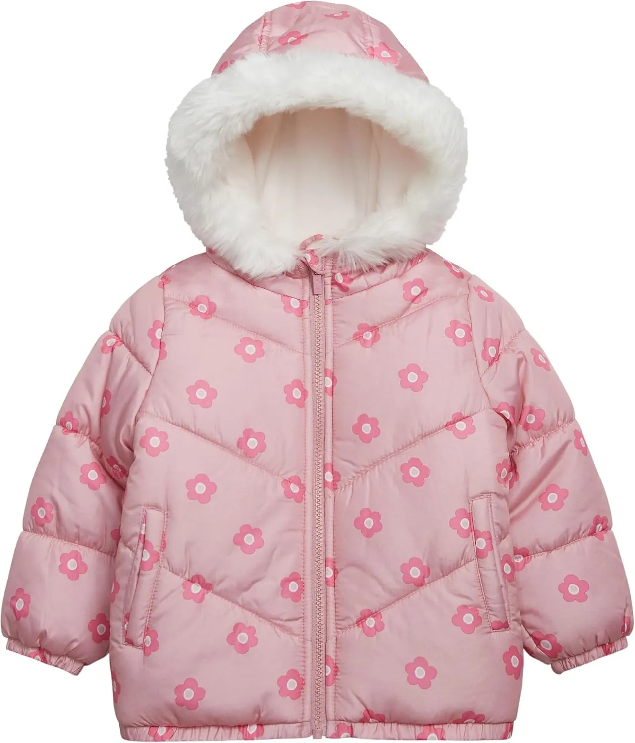 Carter's Girls' 2-Piece Snowsuit Cozy Hooded Puffer Jacket and Ski Bib Set