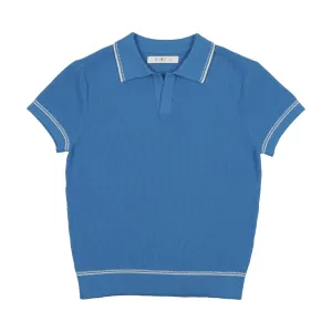 Cobalt Blue Stitched Polo