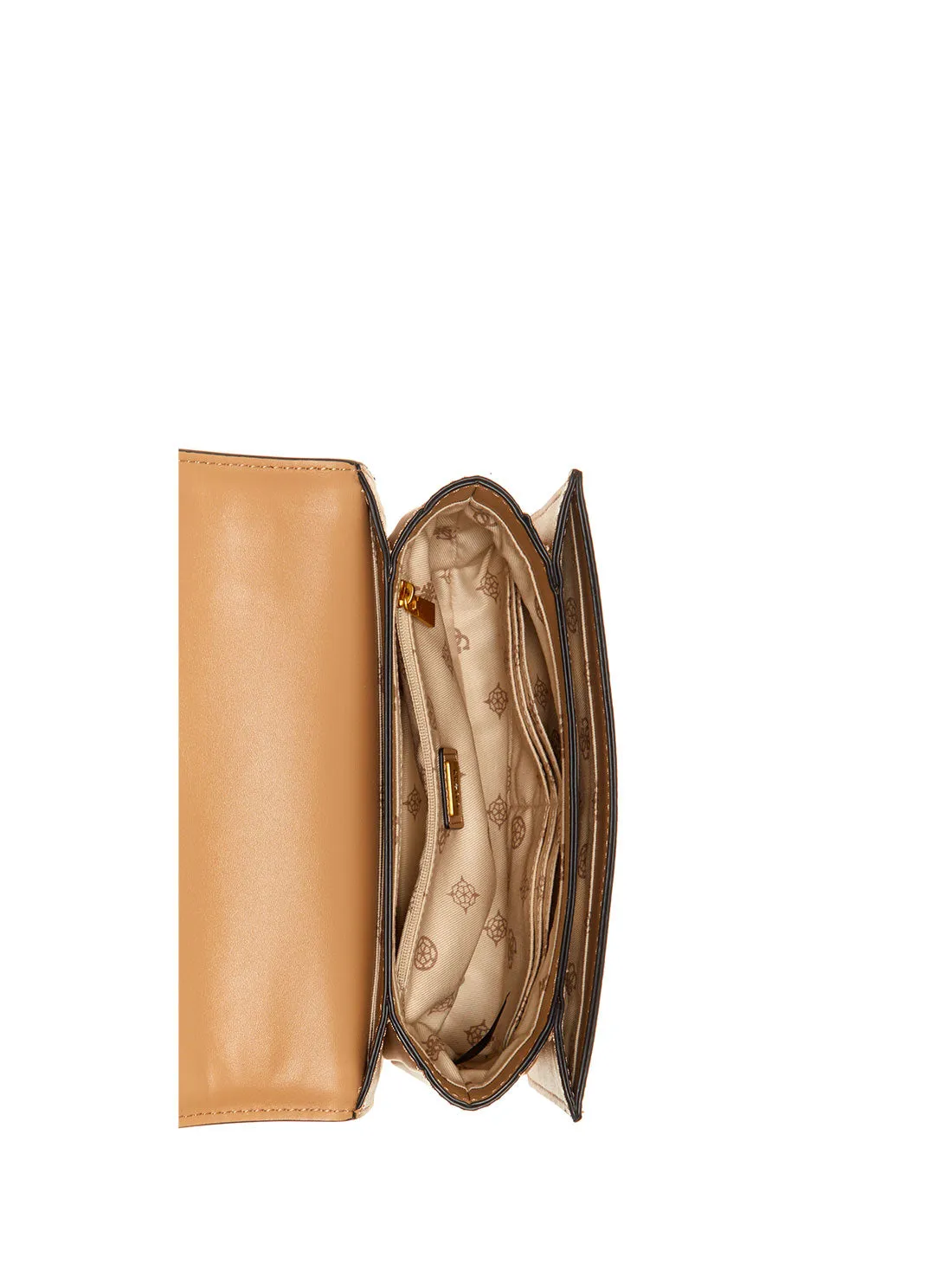 Cognac White Abey Crossbody Bag