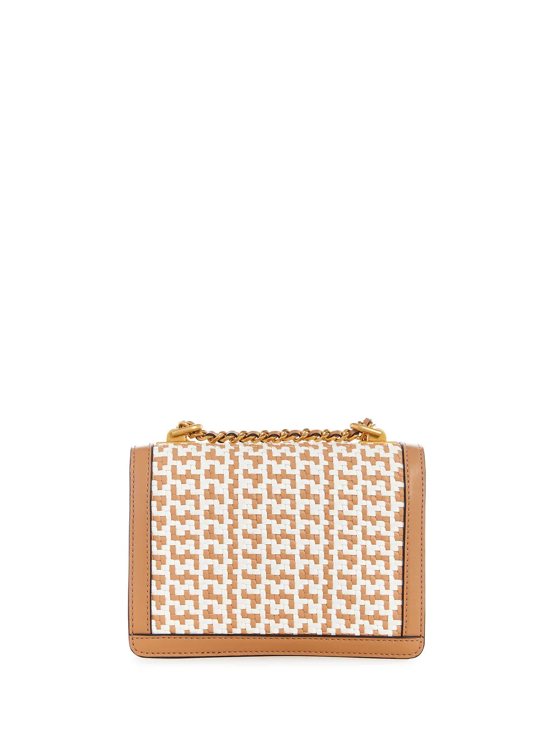 Cognac White Abey Crossbody Bag