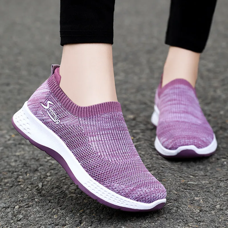 Comfy Women's Knit Casual Walking Running Shoes