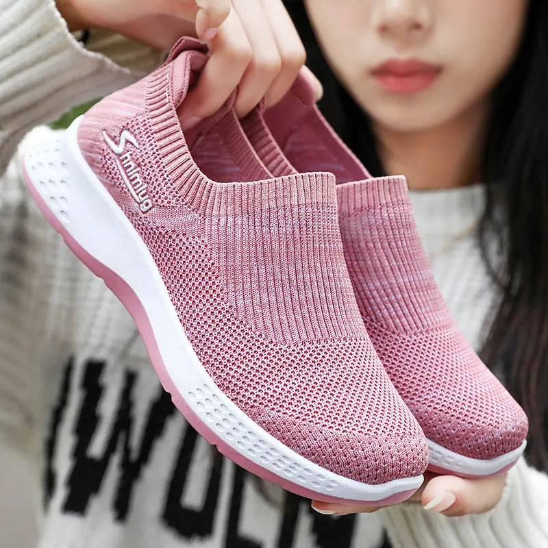Comfy Women's Knit Casual Walking Running Shoes