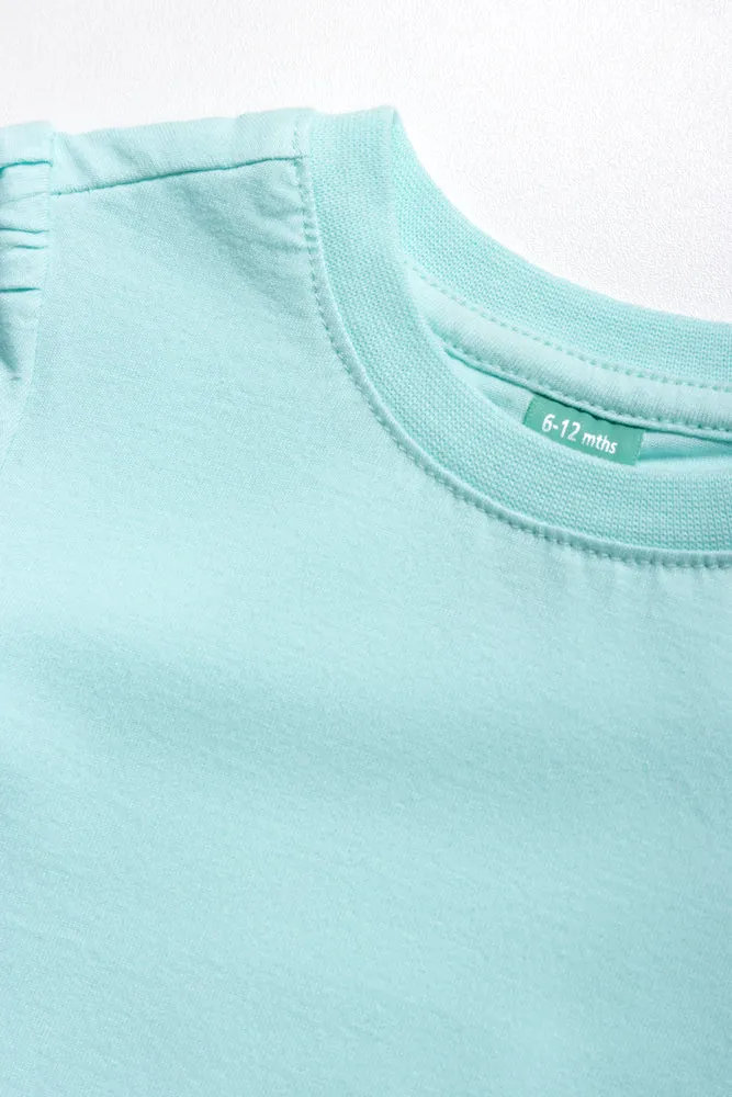 Crew Neck T-Shirt Aqua