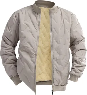 evzosrz Mens Bomber Jackets Fuzzy Fleece Thick Warm Slim Fit Winter Diamond Quilted Rib Varsity Lightweight Coats Sportswear