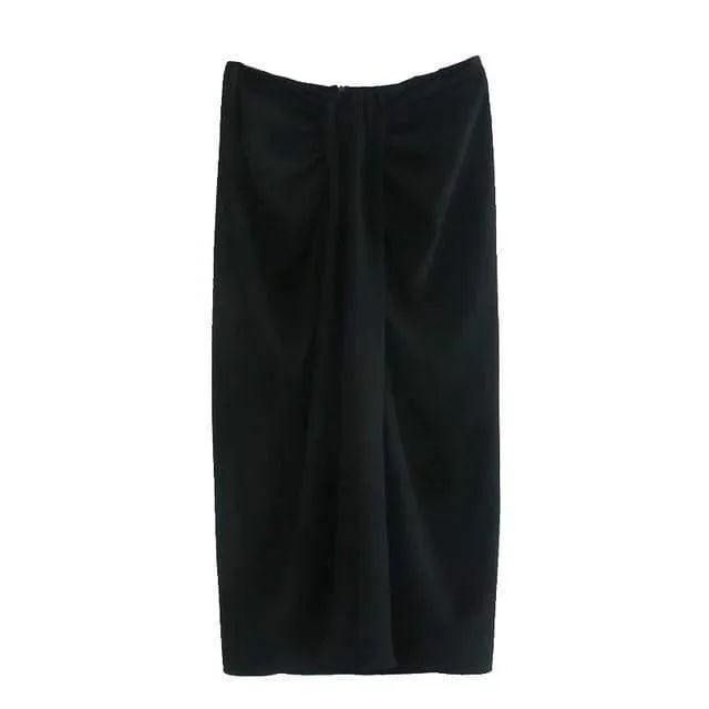 Fashion Knotted Wrap Midi Skirt