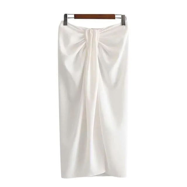 Fashion Knotted Wrap Midi Skirt