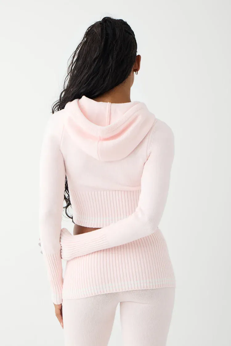 Frankies Bikinis Aimee Cloud Knit Zip Up Hoodie