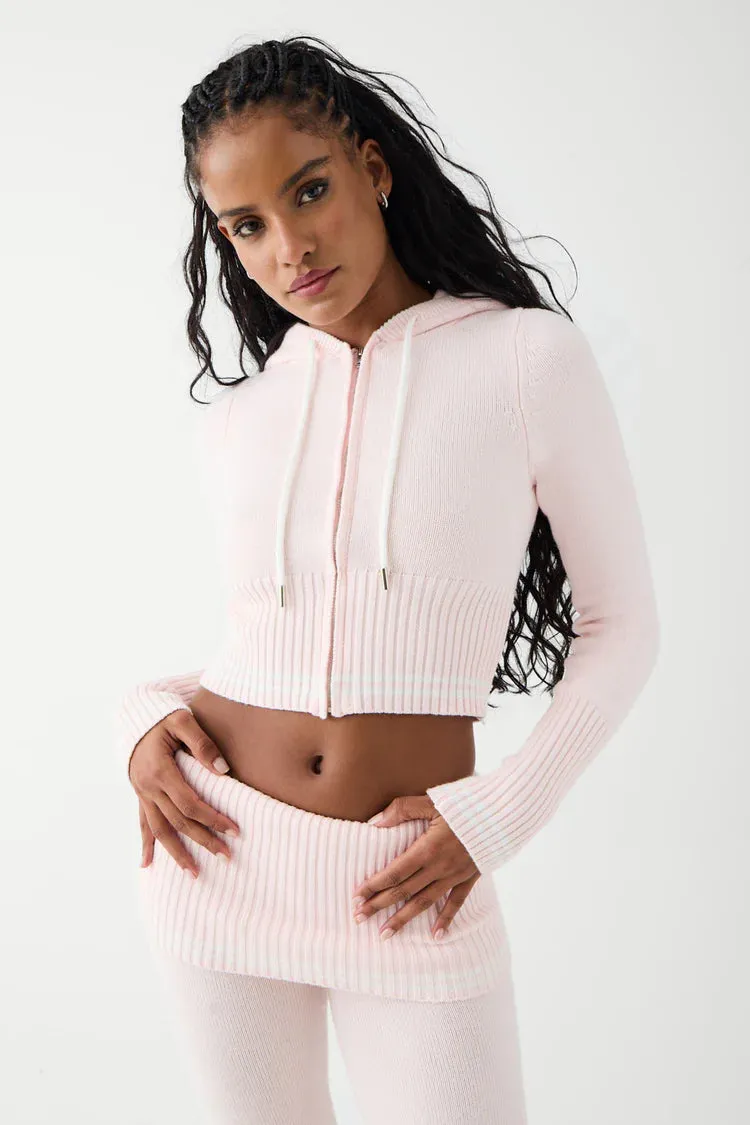 Frankies Bikinis Aimee Cloud Knit Zip Up Hoodie
