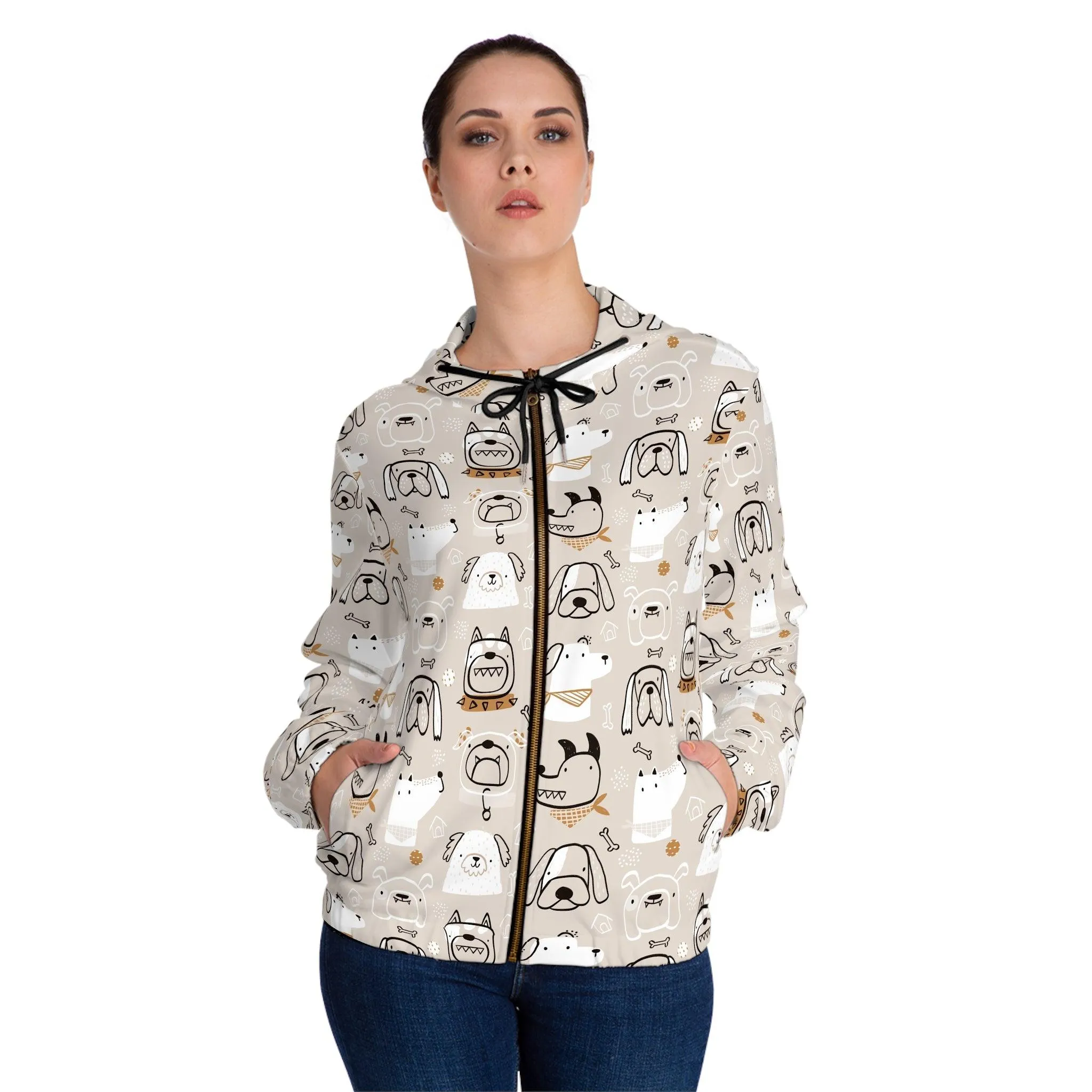 Illustrated Doggers Women’s Full-Zip Hoodie