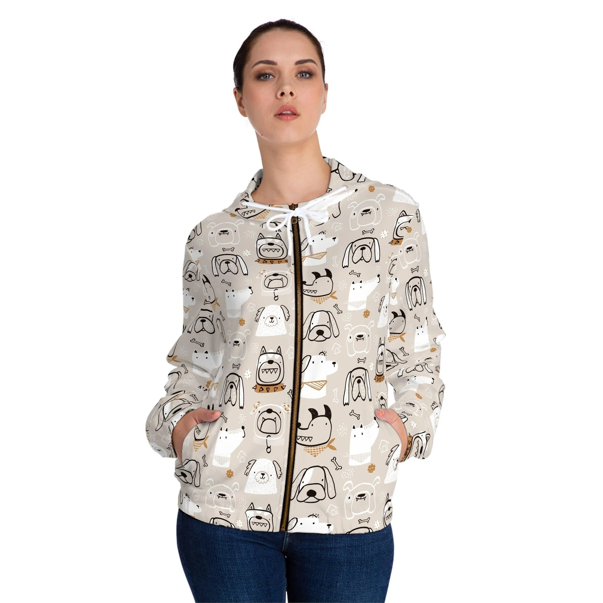 Illustrated Doggers Women’s Full-Zip Hoodie