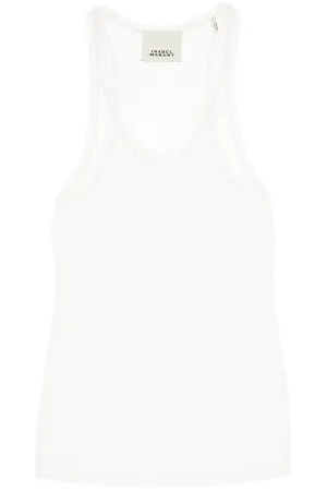Isabel marant "perforated knit top PU0436FA B2L01I WHITE