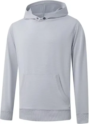 M MAELREG Mens Hoodies Pullover Performance Heather Kangaroo Pocket Thin Hooded Sweatshirt Athletic Golf Hoodies for Men