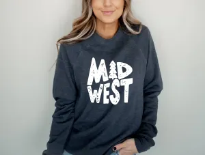 Midwest Pine Crewneck, Fleece Crewneck, Midwest Sweatshirt: Maroon / XL