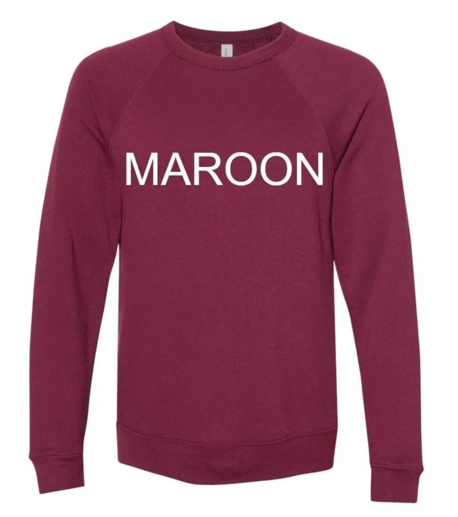 Midwest Pine Crewneck, Fleece Crewneck, Midwest Sweatshirt: Maroon / XL