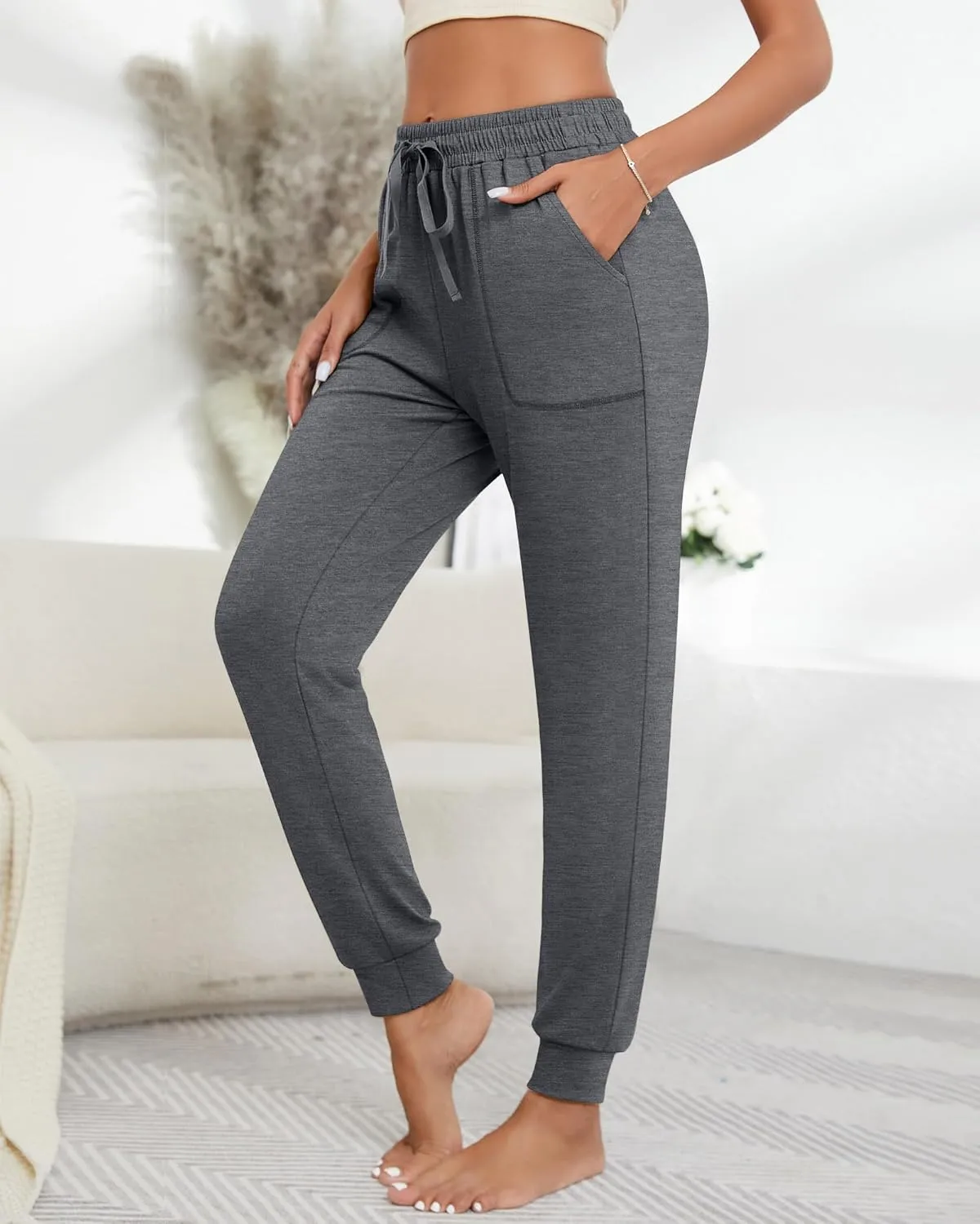 Neer 3 Pack Women's Sweatpants with Pockets, Soft Jogger Pants Lightweight Lounge Athletic Pants for Workout Running Yoga