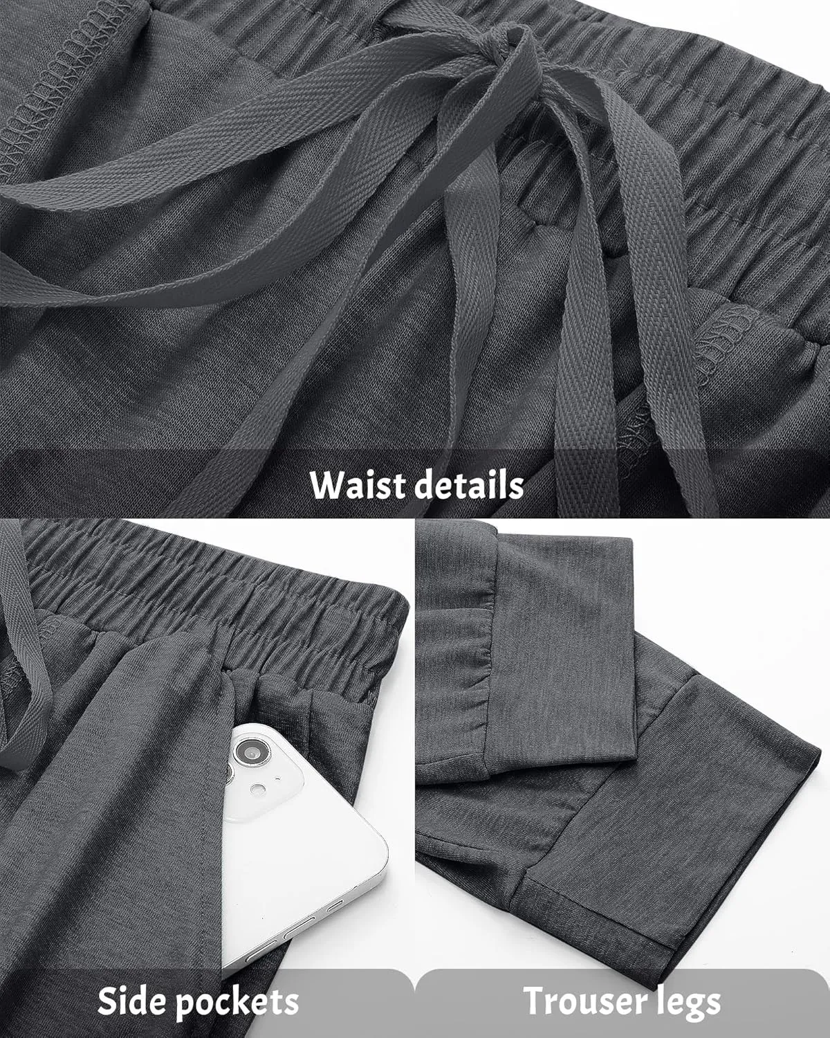 Neer 3 Pack Women's Sweatpants with Pockets, Soft Jogger Pants Lightweight Lounge Athletic Pants for Workout Running Yoga