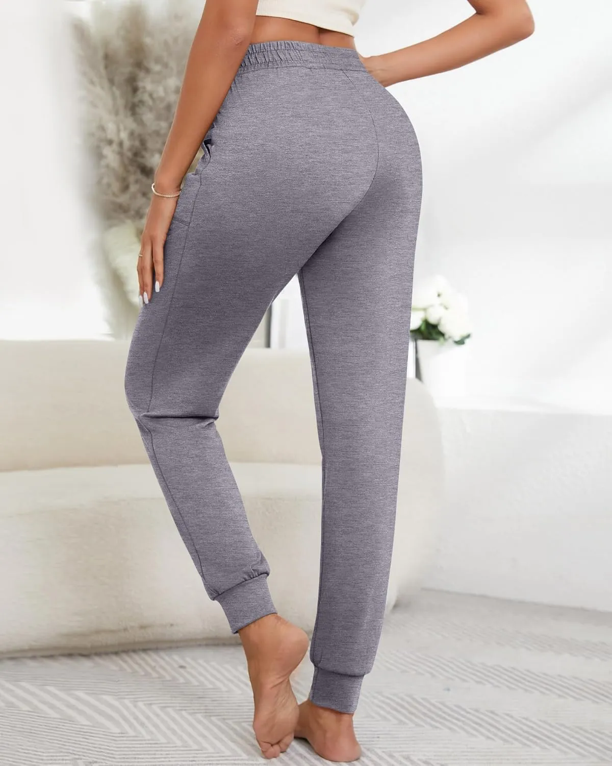 Neer 3 Pack Women's Sweatpants with Pockets, Soft Jogger Pants Lightweight Lounge Athletic Pants for Workout Running Yoga