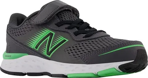 New Balance Kids 680v6 Running Shoes- Magnet  Black