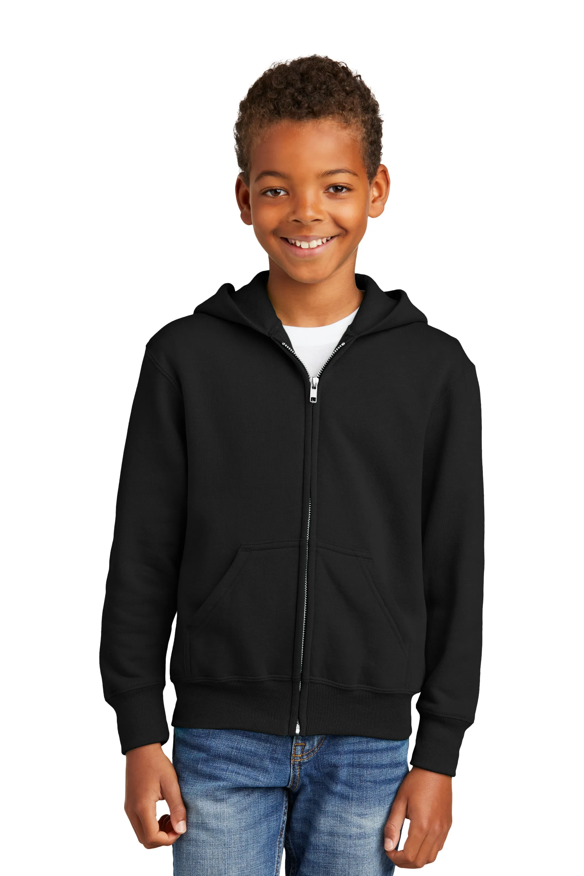 Port & Company® - Youth Core Fleece Full-Zip Hooded Sweatshirt.  PC90YZH