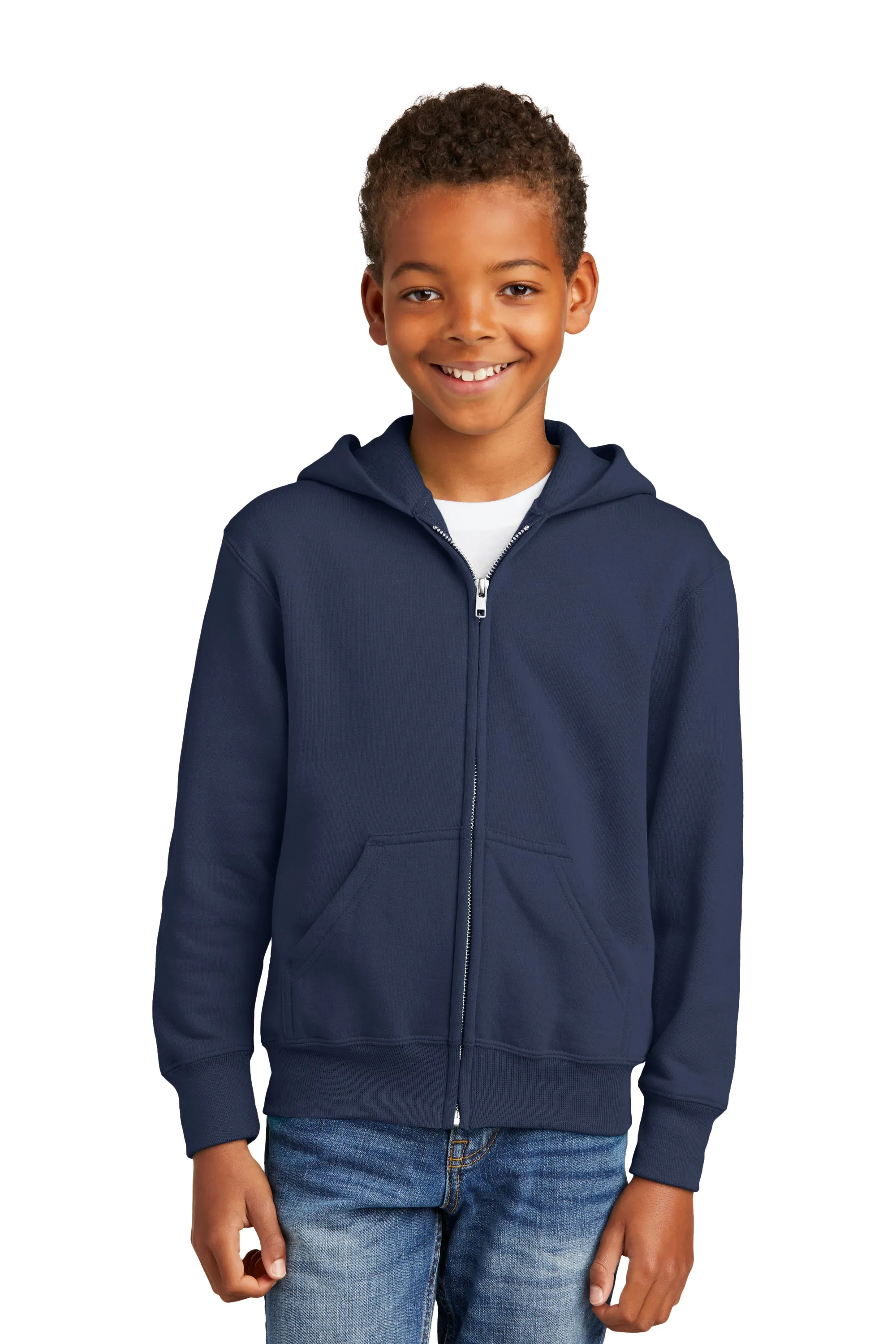 Port & Company® - Youth Core Fleece Full-Zip Hooded Sweatshirt.  PC90YZH